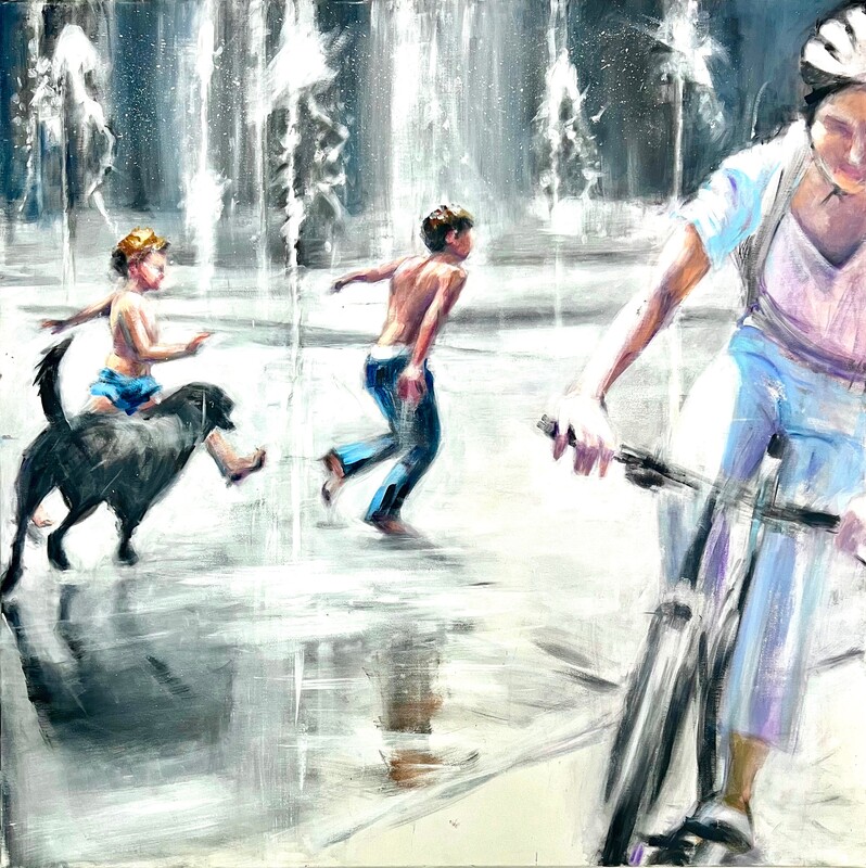 Jubeln, 2025, 120 x 120 cm, Acryl auf Leinwand