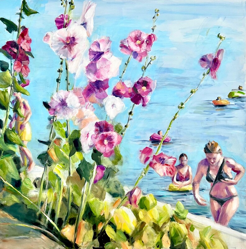 Auftauchen, 120x120 cm, 2025, Acryl auf Leinwand (SOLD)