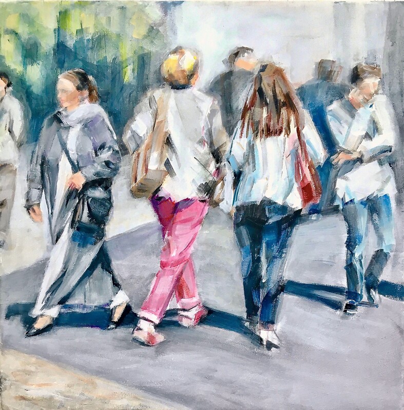 Serie "urban spots" / Nr.11, 2023, 40x40 cm, Acryl auf Leinwand (SOLD)