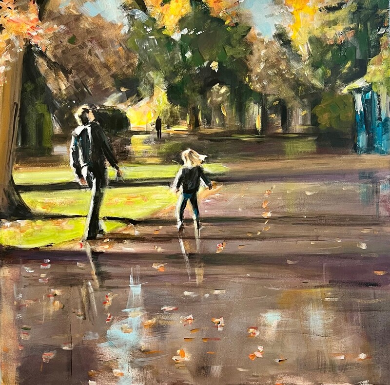 Herbstlicht, 2024, 60 x 60 cm, Acryl auf Leinwand
