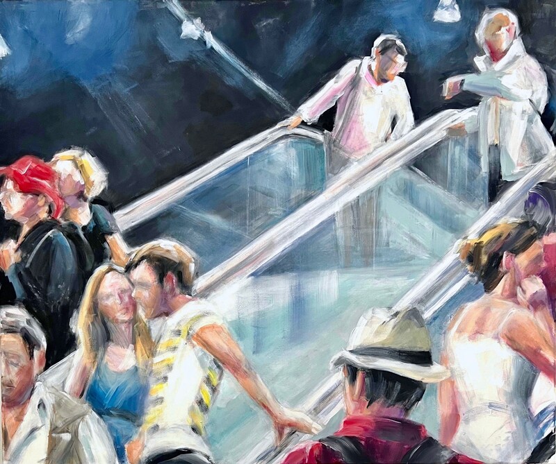 Fahrt 16, 2025, 100 x 120 cm, Acryl auf Leinwand